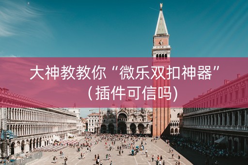 大神教教你“微乐双扣神器”（插件可信吗)