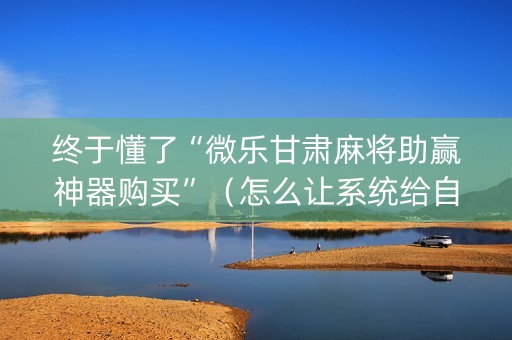 终于懂了“微乐甘肃麻将助赢神器购买”（怎么让系统给自己好牌)