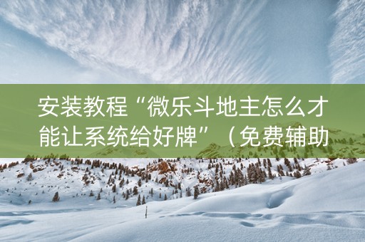 安装教程“微乐斗地主怎么才能让系统给好牌”（免费辅助)