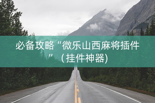 必备攻略“微乐山西麻将插件”（挂件神器)