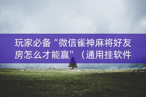 玩家必备“微信雀神麻将好友房怎么才能赢”（通用挂软件多少钱)