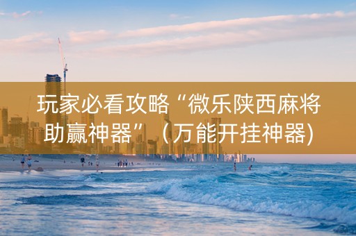 玩家必看攻略“微乐陕西麻将助赢神器”（万能开挂神器)