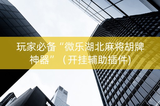 玩家必备“微乐湖北麻将胡牌神器”（开挂辅助插件)