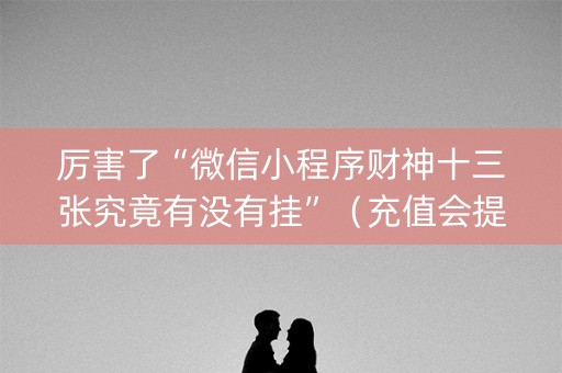 厉害了“微信小程序财神十三张究竟有没有挂”（充值会提高胜率么)