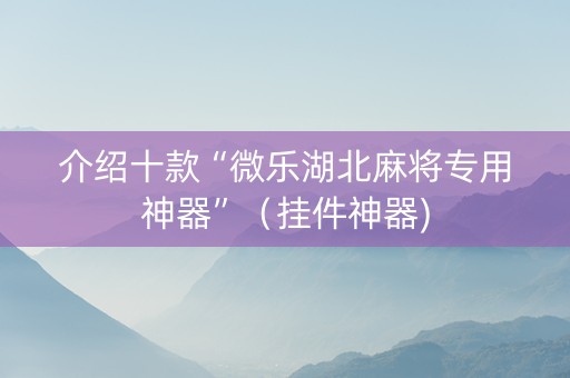 介绍十款“微乐湖北麻将专用神器”（挂件神器)