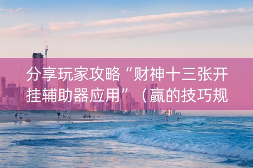 分享玩家攻略“财神十三张开挂辅助器应用”（赢的技巧规律)