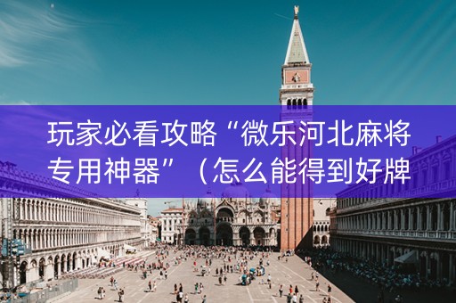 玩家必看攻略“微乐河北麻将专用神器”（怎么能得到好牌)