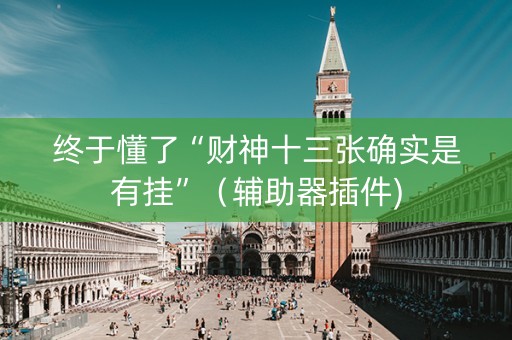 终于懂了“财神十三张确实是有挂”（辅助器插件)