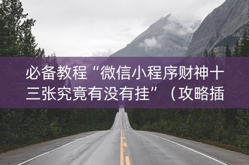 必备教程“微信小程序财神十三张究竟有没有挂”（攻略插件)