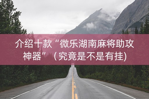 介绍十款“微乐湖南麻将助攻神器”（究竟是不是有挂)