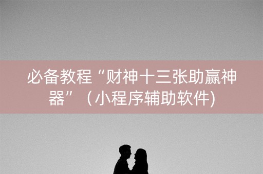 必备教程“财神十三张助赢神器”（小程序辅助软件)