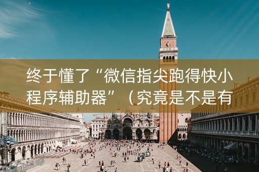 终于懂了“微信指尖跑得快小程序辅助器”（究竟是不是有挂)