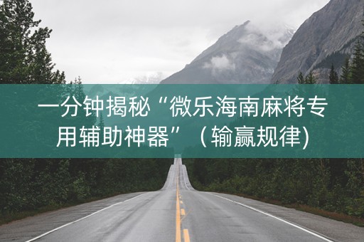 一分钟揭秘“微乐海南麻将专用辅助神器”（输赢规律)