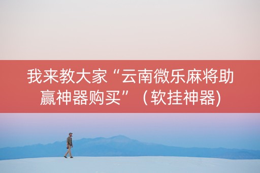 我来教大家“云南微乐麻将助赢神器购买”（软挂神器)
