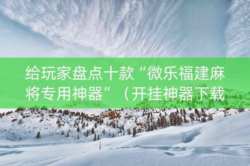 给玩家盘点十款“微乐福建麻将专用神器”（开挂神器下载)