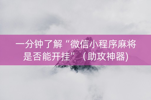 一分钟了解“微信小程序麻将是否能开挂”（助攻神器)
