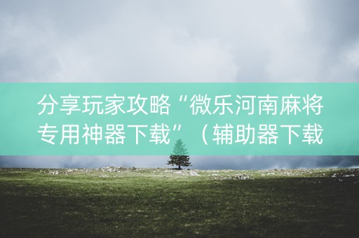 分享玩家攻略“微乐河南麻将专用神器下载”（辅助器下载)