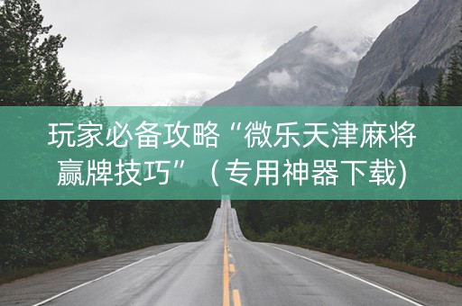 玩家必备攻略“微乐天津麻将赢牌技巧”（专用神器下载)