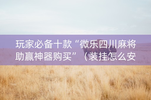 玩家必备十款“微乐四川麻将助赢神器购买”（装挂怎么安装)