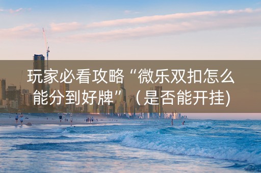 玩家必看攻略“微乐双扣怎么能分到好牌”（是否能开挂)