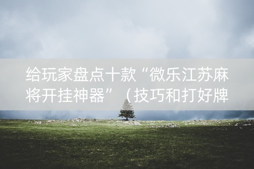 给玩家盘点十款“微乐江苏麻将开挂神器”（技巧和打好牌方法)