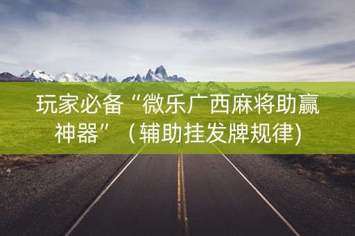 玩家必备“微乐广西麻将助赢神器”（辅助挂发牌规律)