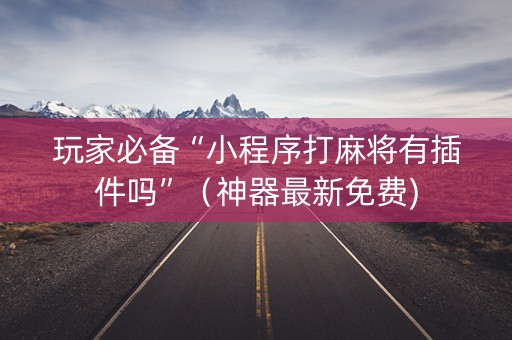玩家必备“小程序打麻将有插件吗”（神器最新免费)