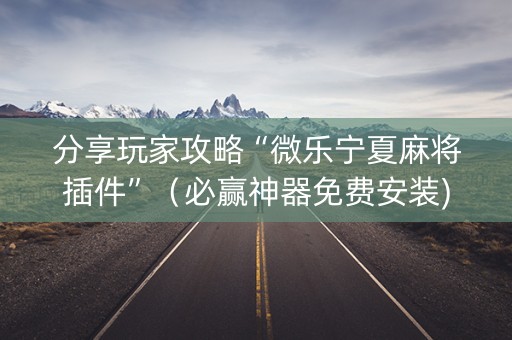 分享玩家攻略“微乐宁夏麻将插件”（必赢神器免费安装)