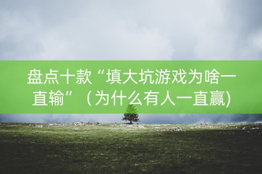 盘点十款“填大坑游戏为啥一直输”（为什么有人一直赢)