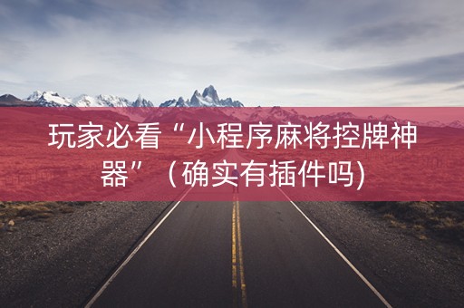 玩家必看“小程序麻将控牌神器”（确实有插件吗)