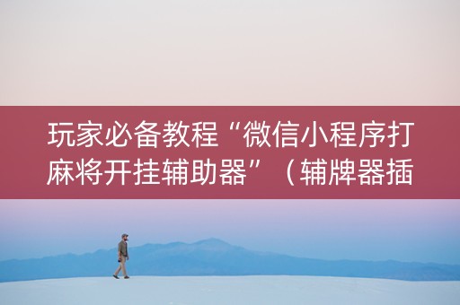 玩家必备教程“微信小程序打麻将开挂辅助器”（辅牌器插件购买)