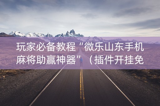 玩家必备教程“微乐山东手机麻将助赢神器”（插件开挂免费AI)