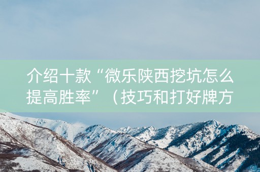 介绍十款“微乐陕西挖坑怎么提高胜率”（技巧和打好牌方法)