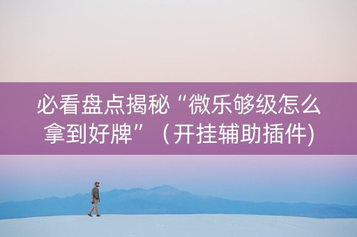 必看盘点揭秘“微乐够级怎么拿到好牌”（开挂辅助插件)