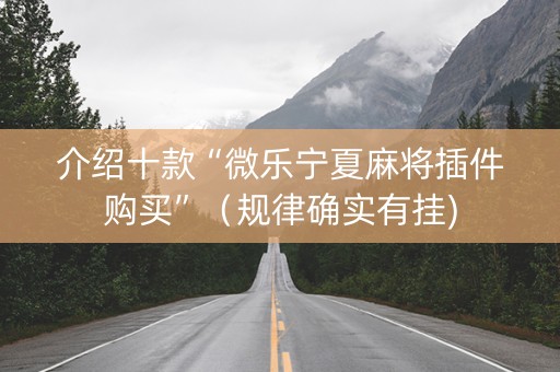 介绍十款“微乐宁夏麻将插件购买”（规律确实有挂)