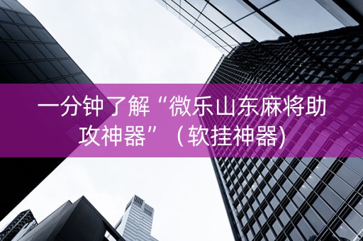 一分钟了解“微乐山东麻将助攻神器”（软挂神器)