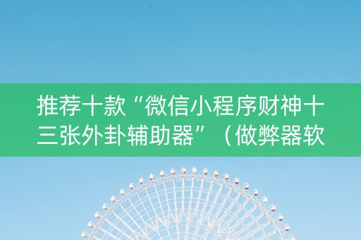推荐十款“微信小程序财神十三张外卦辅助器”（做弊器软件下载)