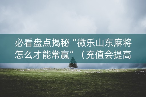 必看盘点揭秘“微乐山东麻将怎么才能常赢”（充值会提高胜率么)