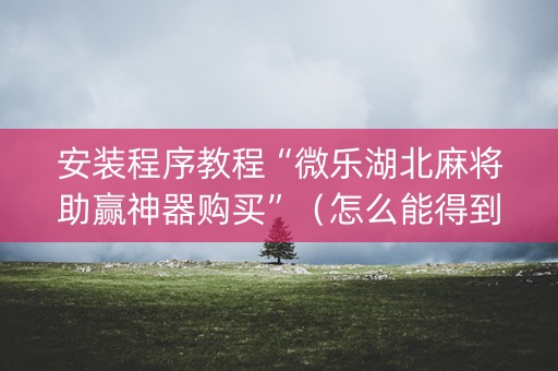 安装程序教程“微乐湖北麻将助赢神器购买”（怎么能得到好牌)