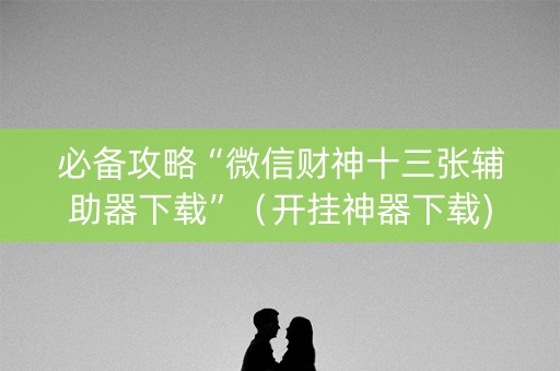 必备攻略“微信财神十三张辅助器下载”（开挂神器下载)
