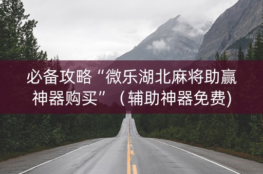 必备攻略“微乐湖北麻将助赢神器购买”（辅助神器免费)