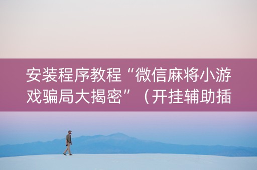 安装程序教程“微信麻将小游戏骗局大揭密”（开挂辅助插件)