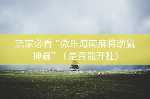 玩家必看“微乐海南麻将助赢神器”（是否能开挂)