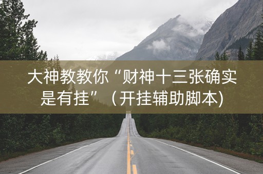 大神教教你“财神十三张确实是有挂”（开挂辅助脚本)
