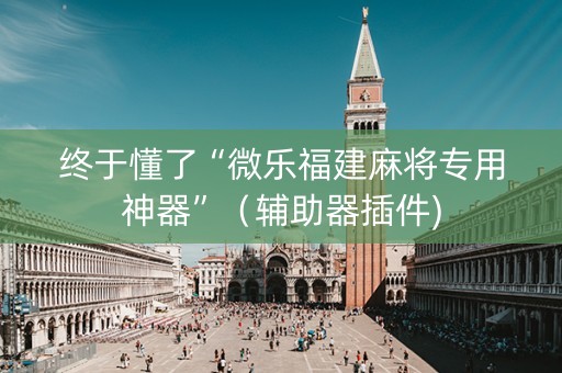 终于懂了“微乐福建麻将专用神器”（辅助器插件)