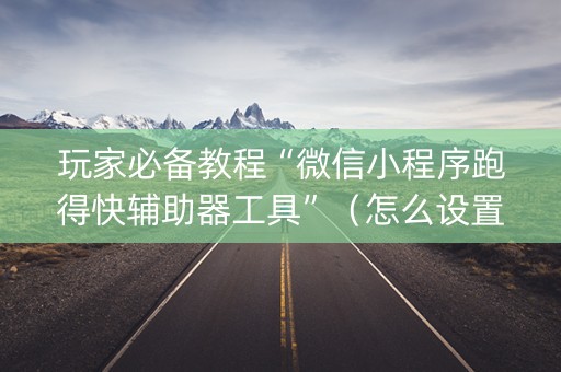 玩家必备教程“微信小程序跑得快辅助器工具”（怎么设置才能赢)