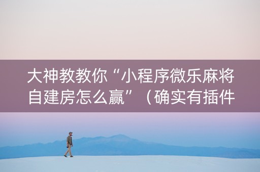 大神教教你“小程序微乐麻将自建房怎么赢”（确实有插件吗)