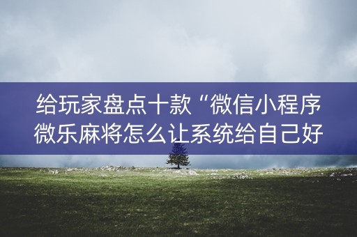 给玩家盘点十款“微信小程序微乐麻将怎么让系统给自己好牌”（专用神器下载)