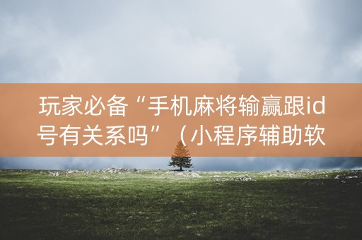 玩家必备“手机麻将输赢跟id号有关系吗”（小程序辅助软件)
