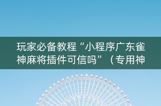 玩家必备教程“小程序广东雀神麻将插件可信吗”（专用神器下载)